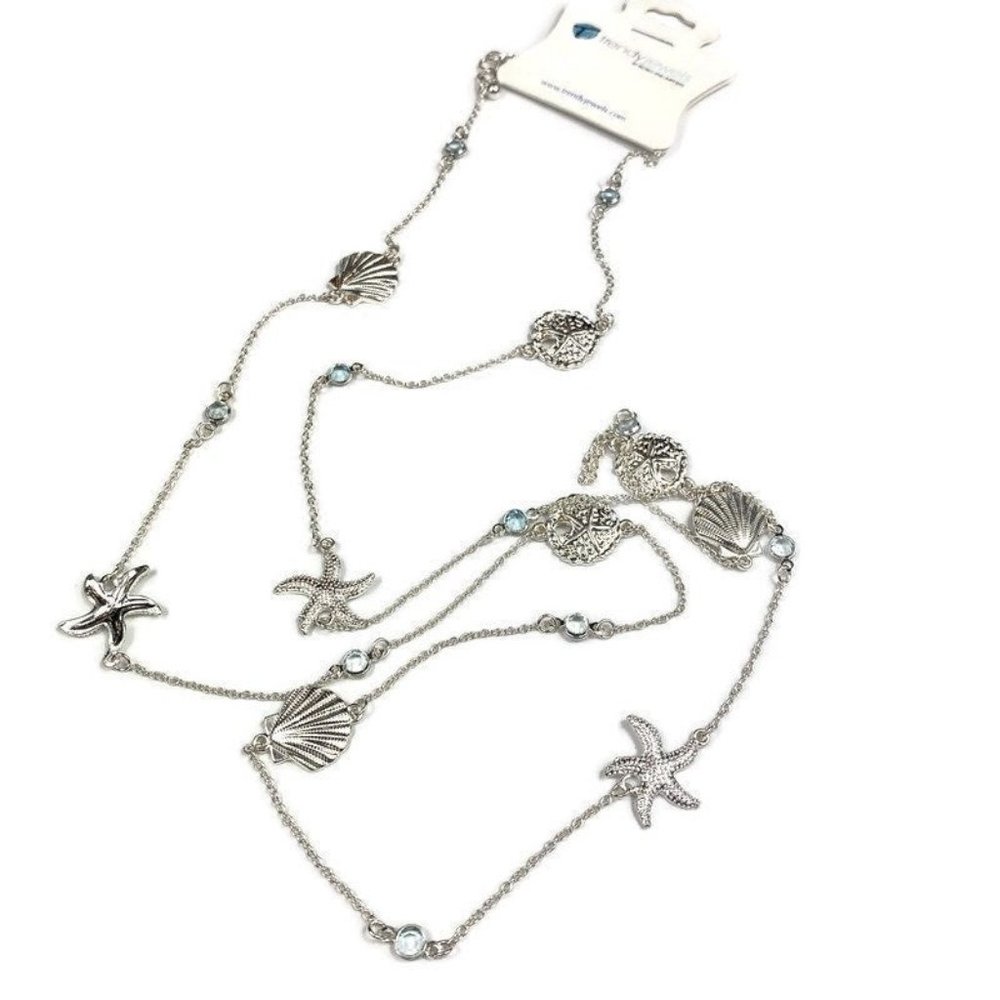 NWT Long Silver Starfish Necklace